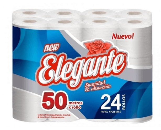 PAPEL HIGIENICO X 50M X 24U ELEGANTE