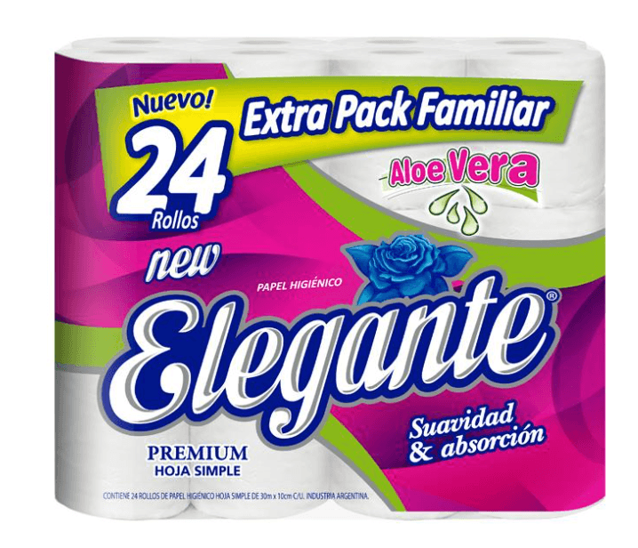 PAPEL HIGIENICO X 30M X 24U ELEGANTE