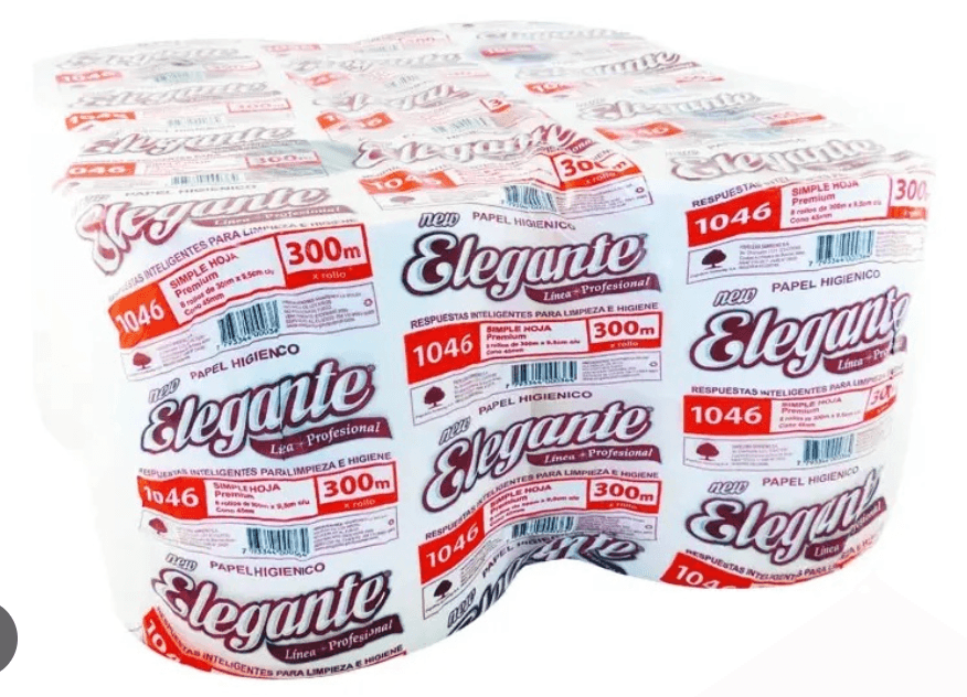 PAPEL HIGIENICO X 300M X 8U CONO CHICO ELEGANTE
