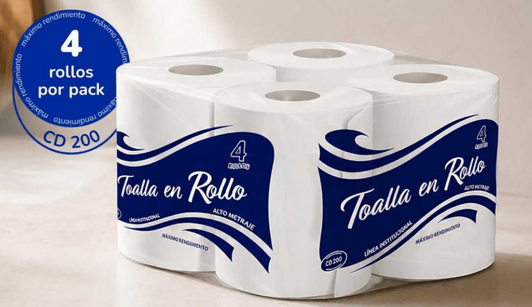 TOALLAS EN ROLLO X 200M X 4U CLASICAS