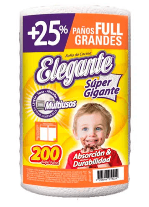 ROLLO DE COCINA X 200P SUPER GIGANTE ELEGANTE